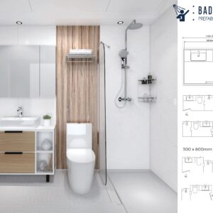 Badkamer prefab met douche